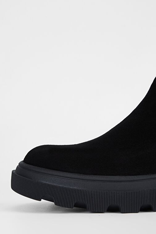 Valmenti Kadın Siyah Süet Hakiki Deri Casual Bot - Görsel 5