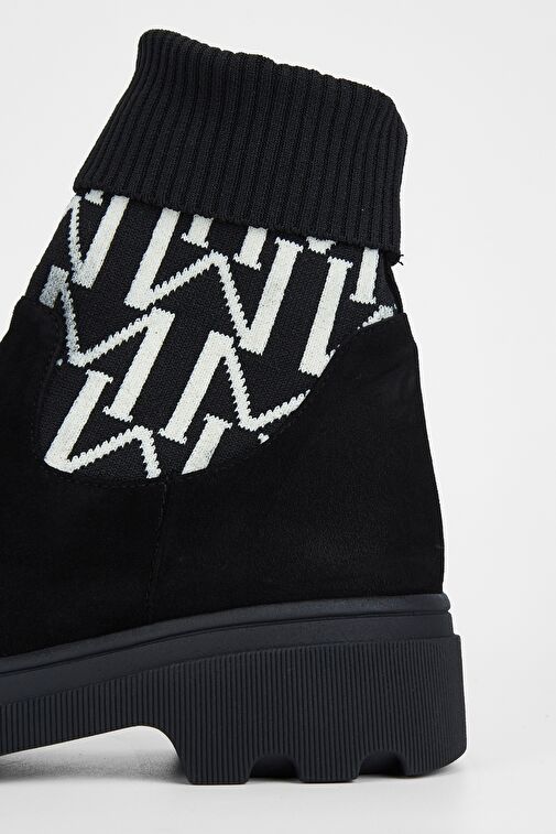 Valmenti Kadın Siyah Süet Hakiki Deri Casual Bot - Görsel 6