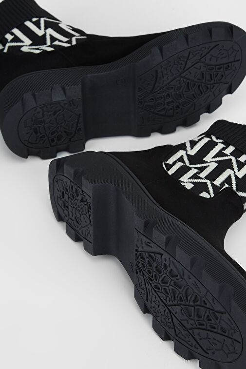 Valmenti Kadın Siyah Süet Hakiki Deri Casual Bot - Görsel 7