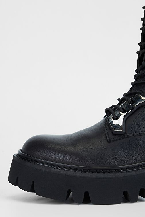 Valmenti Chic Kadın Siyah Hakiki Deri Casual Bot - Görsel 5