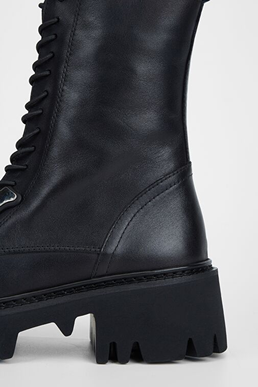 Valmenti Chic Kadın Siyah Hakiki Deri Casual Bot - Görsel 6