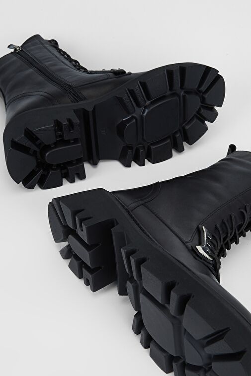 Valmenti Chic Kadın Siyah Hakiki Deri Casual Bot - Görsel 7