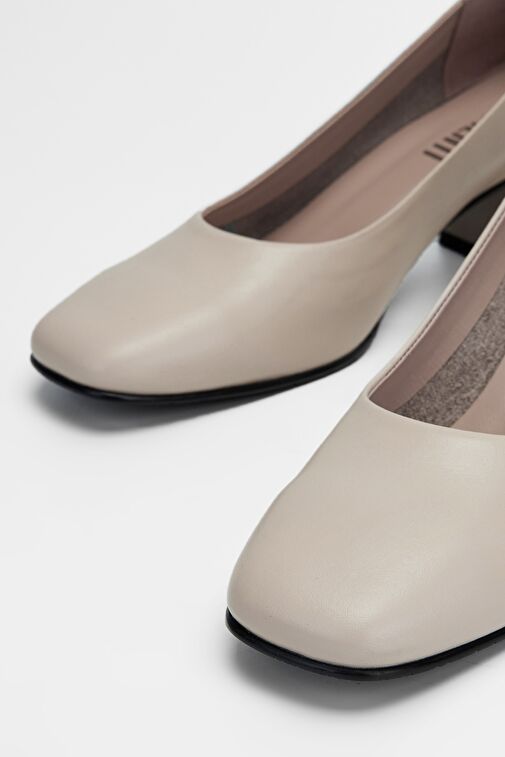 Valmenti Kadın Bej anl Hakiki Deri Topuklu Ayakkabı - Görsel 4