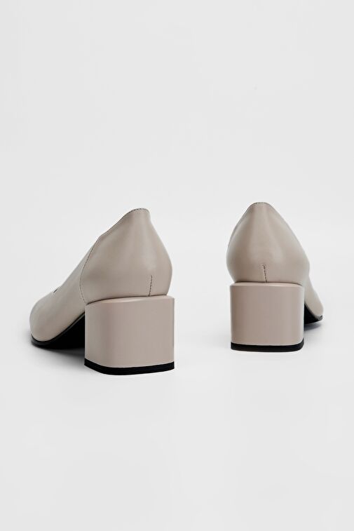 Valmenti Kadın Bej anl Hakiki Deri Topuklu Ayakkabı - Görsel 5