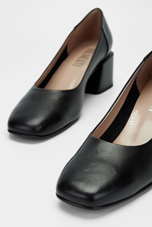 Valmenti Kadın Siyah anl Hakiki Deri Topuklu Ayakkabı - Görsel 4