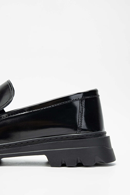 Tamer Tanca Kadın Suni Deri Siyah Açma Loafer Ayakkabı - Görsel 6