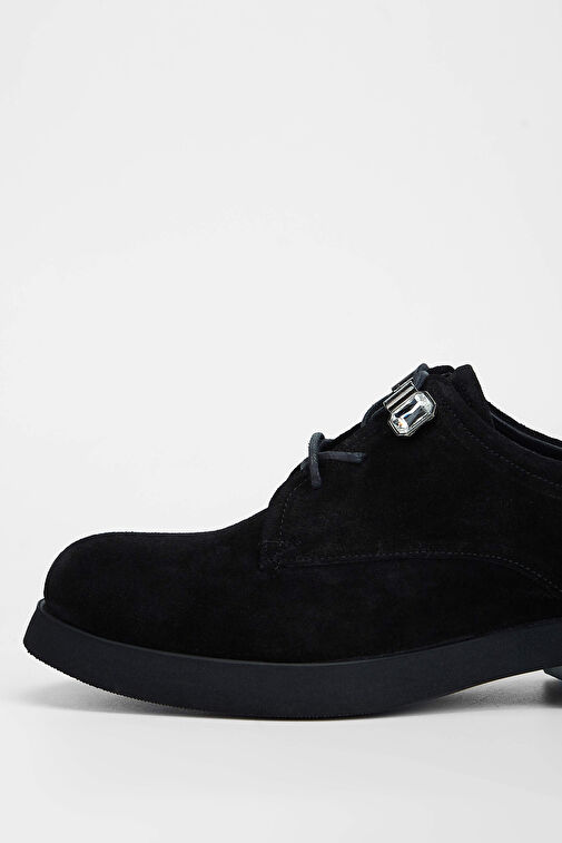 Tamer Tanca Kadın Hakiki Deri Siyah Süet Casual Ayakkabı - Görsel 4