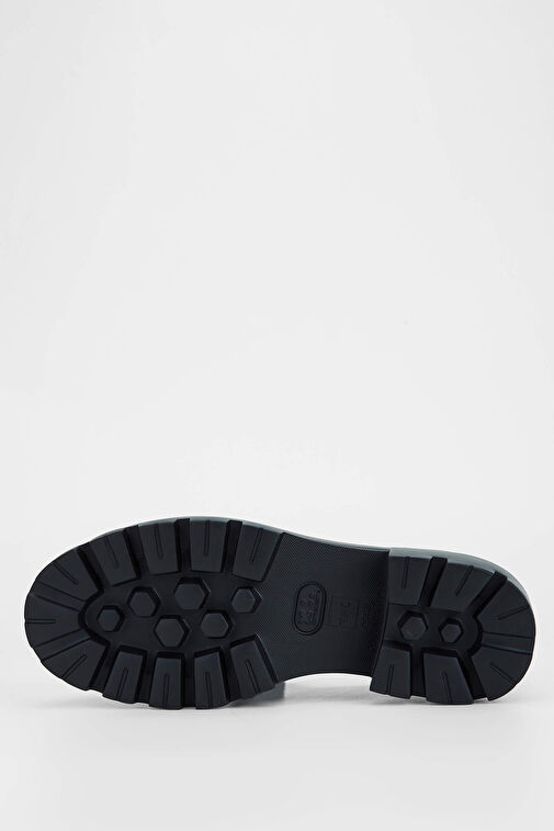 Tamer Tanca Kadın Hakiki Deri Siyah Rugan Loafer Ayakkabı - Görsel 4