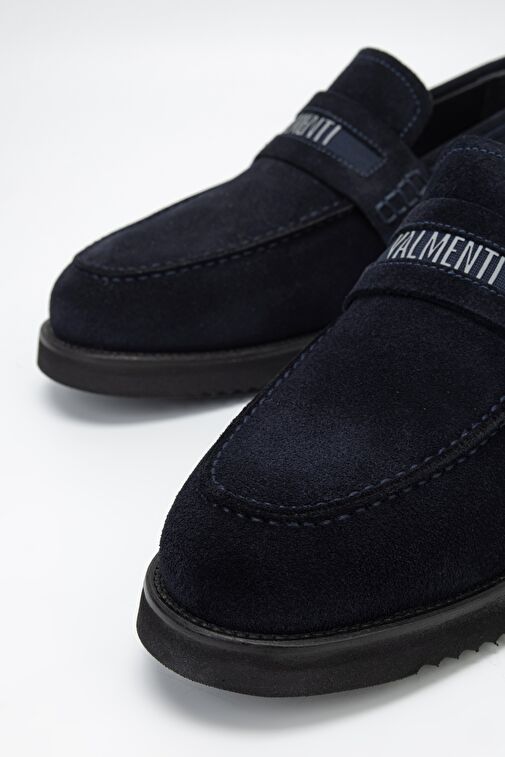 Valmenti Aurus Erkek Lacivert Süet Hakiki Deri Loafer Ayakkabı - Görsel 4