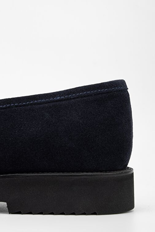 Valmenti Aurus Erkek Lacivert Süet Hakiki Deri Loafer Ayakkabı - Görsel 6