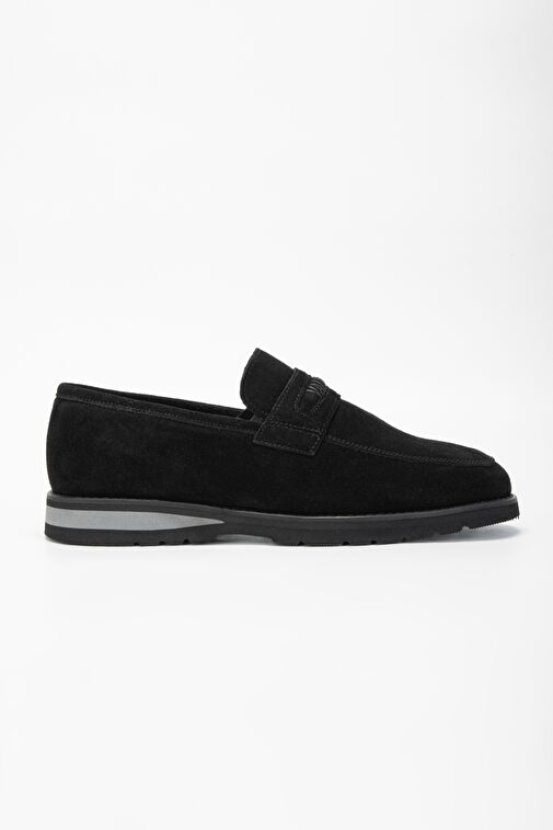 Valmenti Mera Erkek Siyah Süet Hakiki Deri Loafer Ayakkabı - Görsel 2