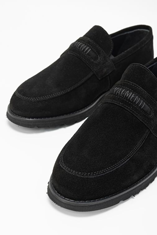 Valmenti Mera Erkek Siyah Süet Hakiki Deri Loafer Ayakkabı - Görsel 4