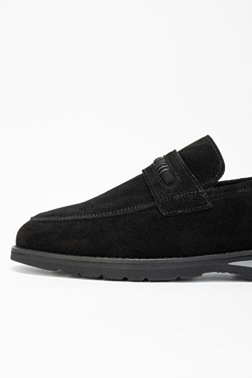 Valmenti Mera Erkek Siyah Süet Hakiki Deri Loafer Ayakkabı - Görsel 5