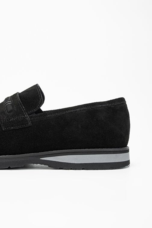 Valmenti Mera Erkek Siyah Süet Hakiki Deri Loafer Ayakkabı - Görsel 6