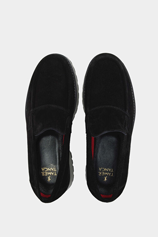 Tamer Tanca Erkek Hakiki Deri Siyah Süet Casual Ayakkabı - Görsel 7