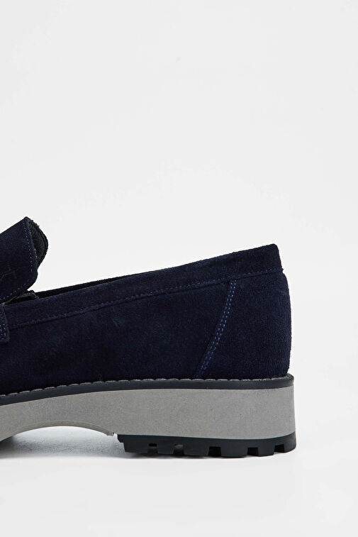 Tamer Tanca Erkek Hakiki Deri Lacivert Süet Casual Ayakkabı - Görsel 6