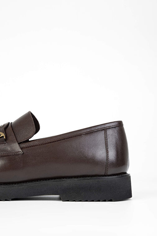 Tamer Tanca Erkek Hakiki Deri Kahverengi Loafer Ayakkabı - Görsel 5