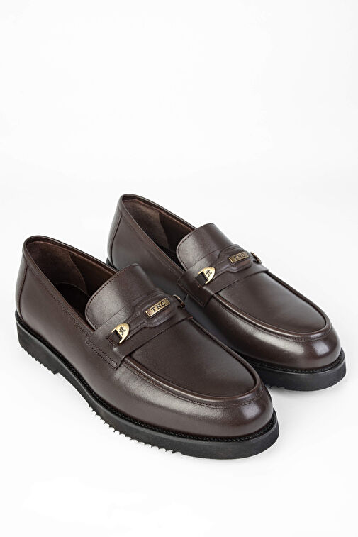 Tamer Tanca Erkek Hakiki Deri Kahverengi Loafer Ayakkabı - Görsel 3