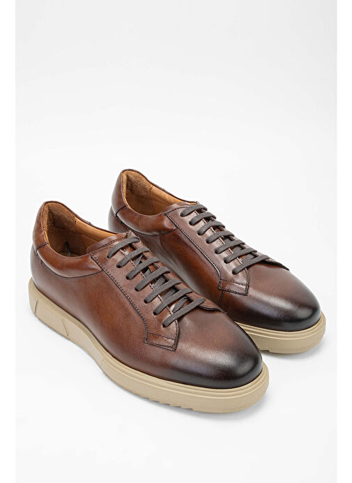 Tamer Tanca Erkek Hakiki Deri Kahverengi Casual Ayakkabı - Görsel 3