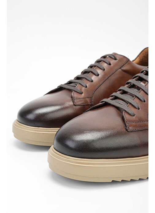 Tamer Tanca Erkek Hakiki Deri Kahverengi Casual Ayakkabı - Görsel 4