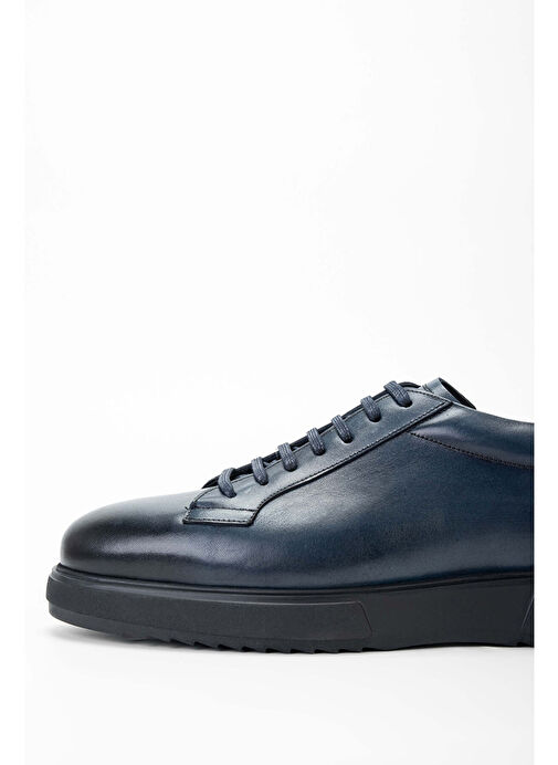 Tamer Tanca Erkek Hakiki Deri Lacivert Casual Ayakkabı - Görsel 4