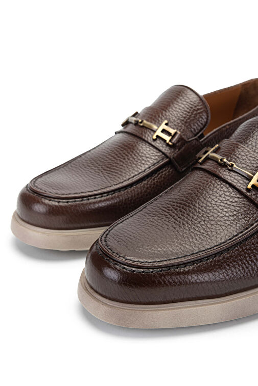 Tamer Tanca Erkek Hakiki Deri Kahverengi Loafer Ayakkabı - Görsel 2