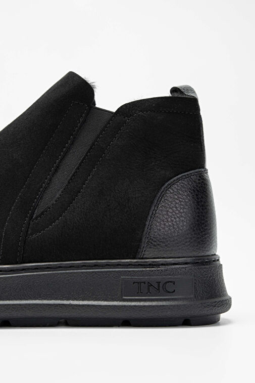 Tamer Tanca Erkek Hakiki Deri Siyah Süet Casual Bot - Görsel 5