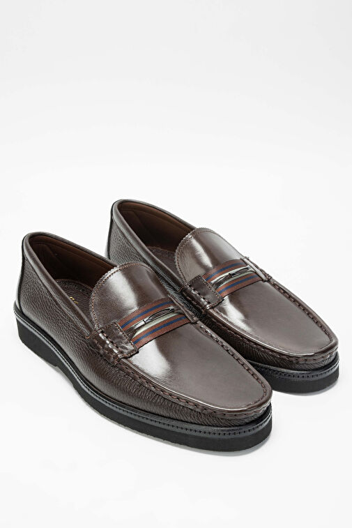 Tamer Tanca Erkek Hakiki Deri Kahverengi Loafer Ayakkabı - Görsel 2