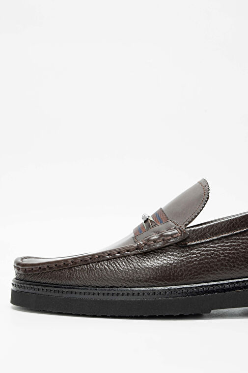 Tamer Tanca Erkek Hakiki Deri Kahverengi Loafer Ayakkabı - Görsel 6