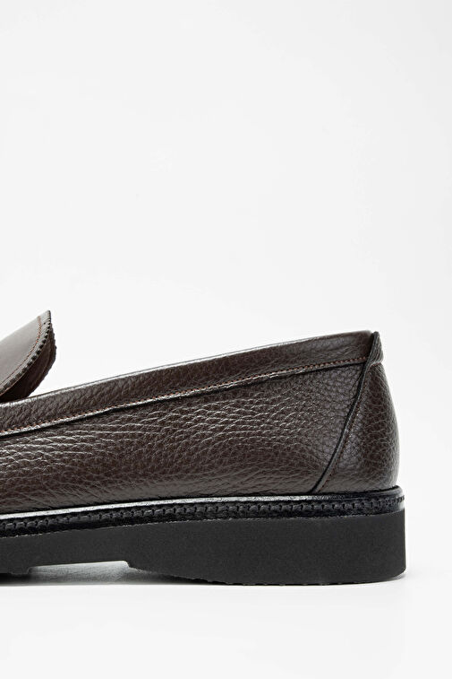 Tamer Tanca Erkek Hakiki Deri Kahverengi Loafer Ayakkabı - Görsel 7