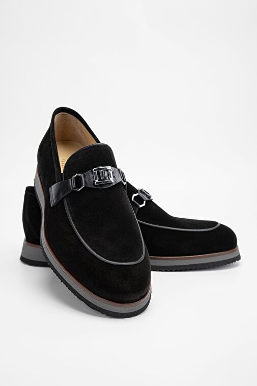 Valmenti Erkek Siyah Süet Hakiki Deri Loafer Ayakkabı - Görsel 5