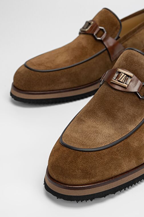 Valmenti Erkek Tütün Süet Hakiki Deri Loafer Ayakkabı - Görsel 3