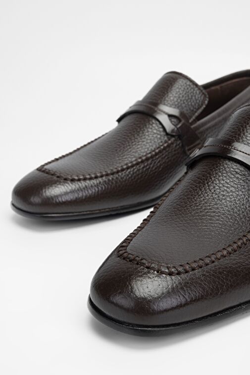 Valmenti Erkek Kahve gyk Hakiki Deri Loafer Ayakkabı - Görsel 4
