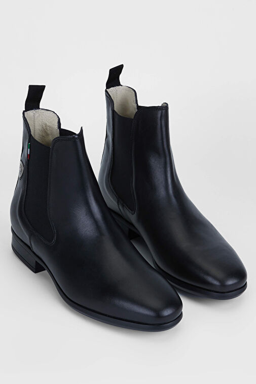 Tattini Unisex Hakiki Deri Siyah Binici Botu - Görsel 3