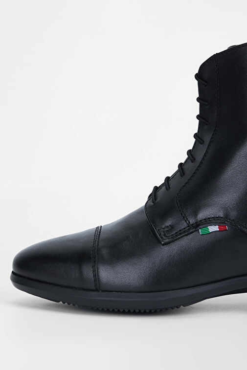 Tattini Unisex Hakiki Deri Siyah Binici Botu - Görsel 5