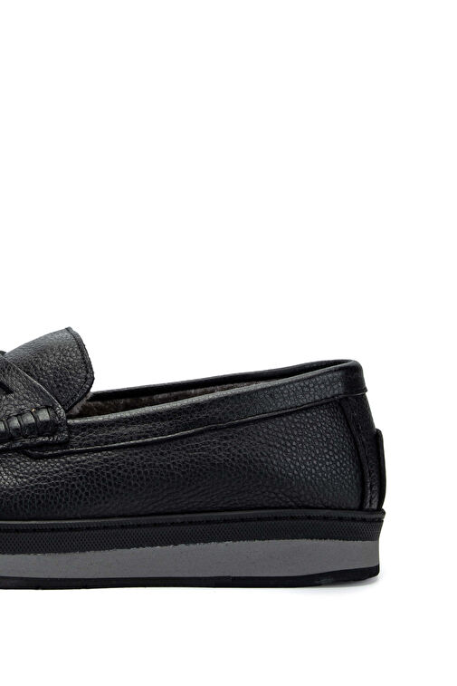 Tamer Tanca Erkek Hakiki Deri Siyah Loafer Ayakkabı - Görsel 5