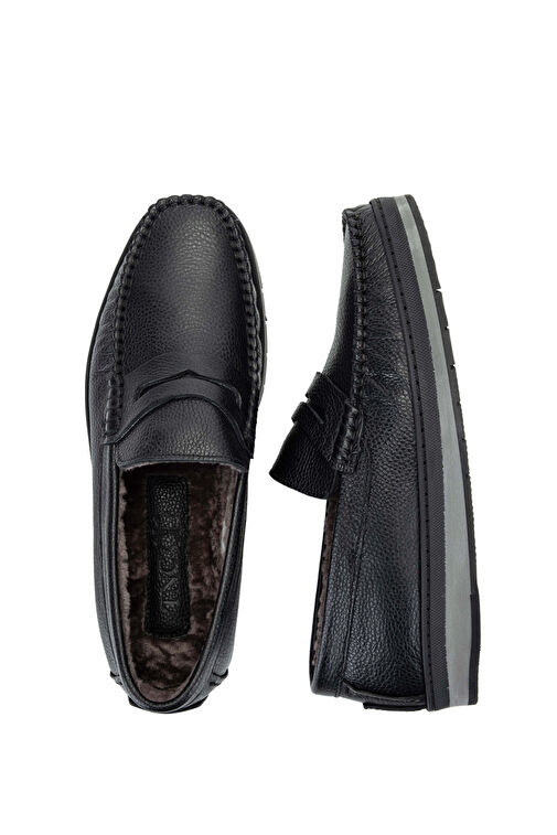Tamer Tanca Erkek Hakiki Deri Siyah Loafer Ayakkabı - Görsel 7