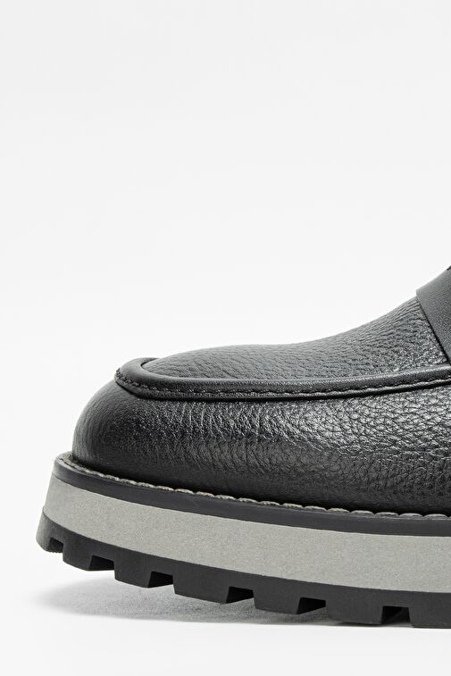 Valmenti Erkek Siyah Floter Hakiki Deri Loafer Ayakkabı - Görsel 5