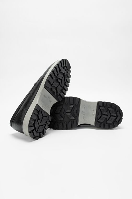 Valmenti Erkek Siyah Floter Hakiki Deri Loafer Ayakkabı - Görsel 7