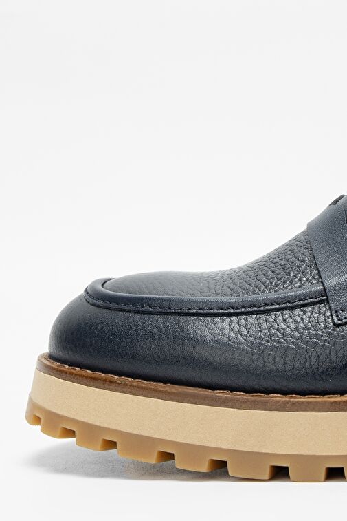 Valmenti Erkek Lacivert Floter Hakiki Deri Loafer Ayakkabı - Görsel 5