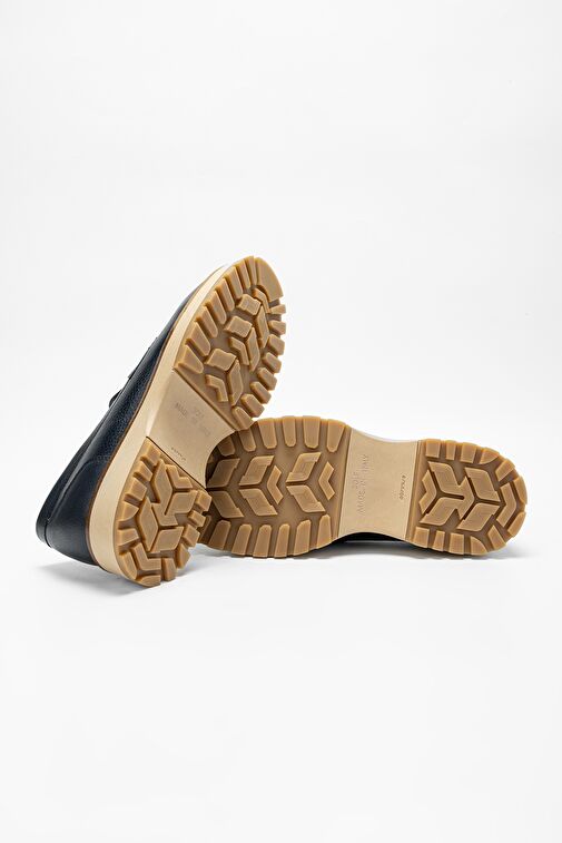 Valmenti Erkek Lacivert Floter Hakiki Deri Loafer Ayakkabı - Görsel 7