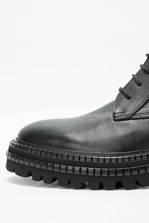 Tamer Tanca Erkek Hakiki Deri Siyah POSTAL Bot - Görsel 5