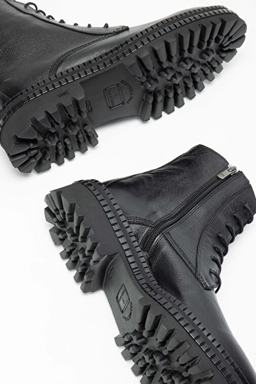 Tamer Tanca Erkek Hakiki Deri Siyah POSTAL Bot - Görsel 8