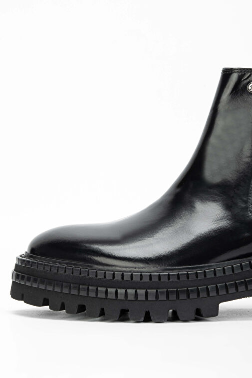 Tamer Tanca Erkek Hakiki Deri Siyah Açma Casual Bot - Görsel 4