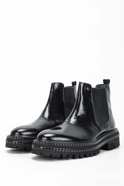 Tamer Tanca Erkek Hakiki Deri Siyah Açma Casual Bot - Görsel 6