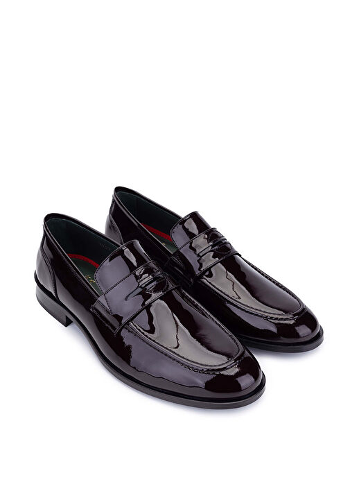 Tamer Tanca Erkek Hakiki Deri Bordo Rugan Makosen Ayakkabı - Görsel 3