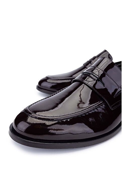 Tamer Tanca Erkek Hakiki Deri Bordo Rugan Makosen Ayakkabı - Görsel 4