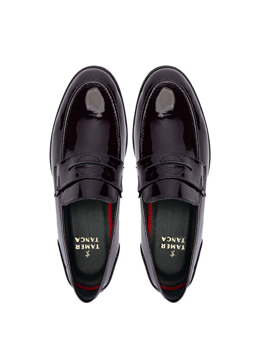 Tamer Tanca Erkek Hakiki Deri Bordo Rugan Makosen Ayakkabı - Görsel 6