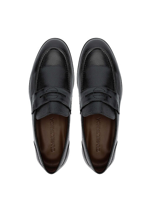 Tamer Tanca Erkek Hakiki Deri Siyah Makosen Ayakkabı - Görsel 6