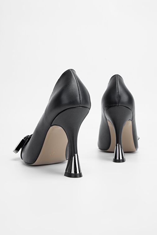 Valmenti Kadın Siyah Hakiki Deri Topuklu Ayakkabı - Görsel 6